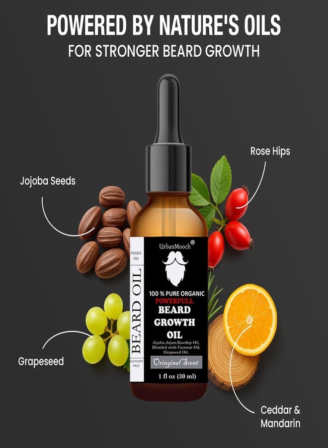 UrbanMooch Beard Growth Oil 30 ml for Faster Beard Growth & Thicker Looking Beard | Natural Actives Only | No Harmful Chemicals - Image 2